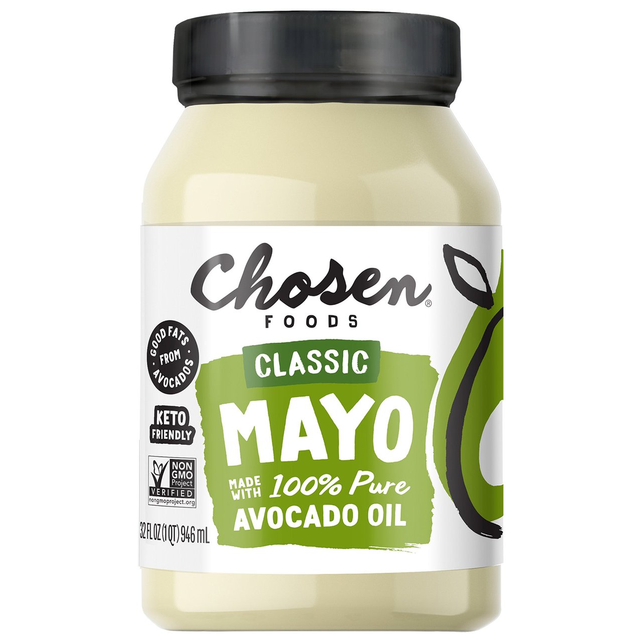 Chosen Foods Avocado Mayonnaise 32 Ounce Jar - Image 1