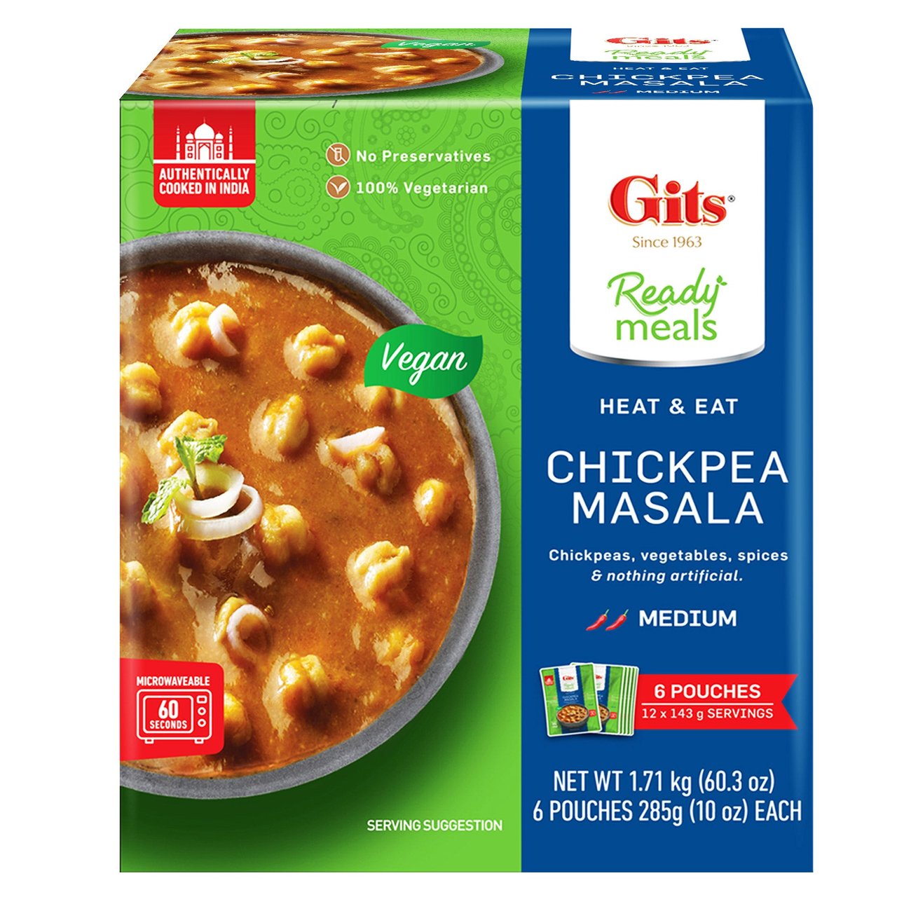 Gits Chickpea Masala 6/10oz - Image 1