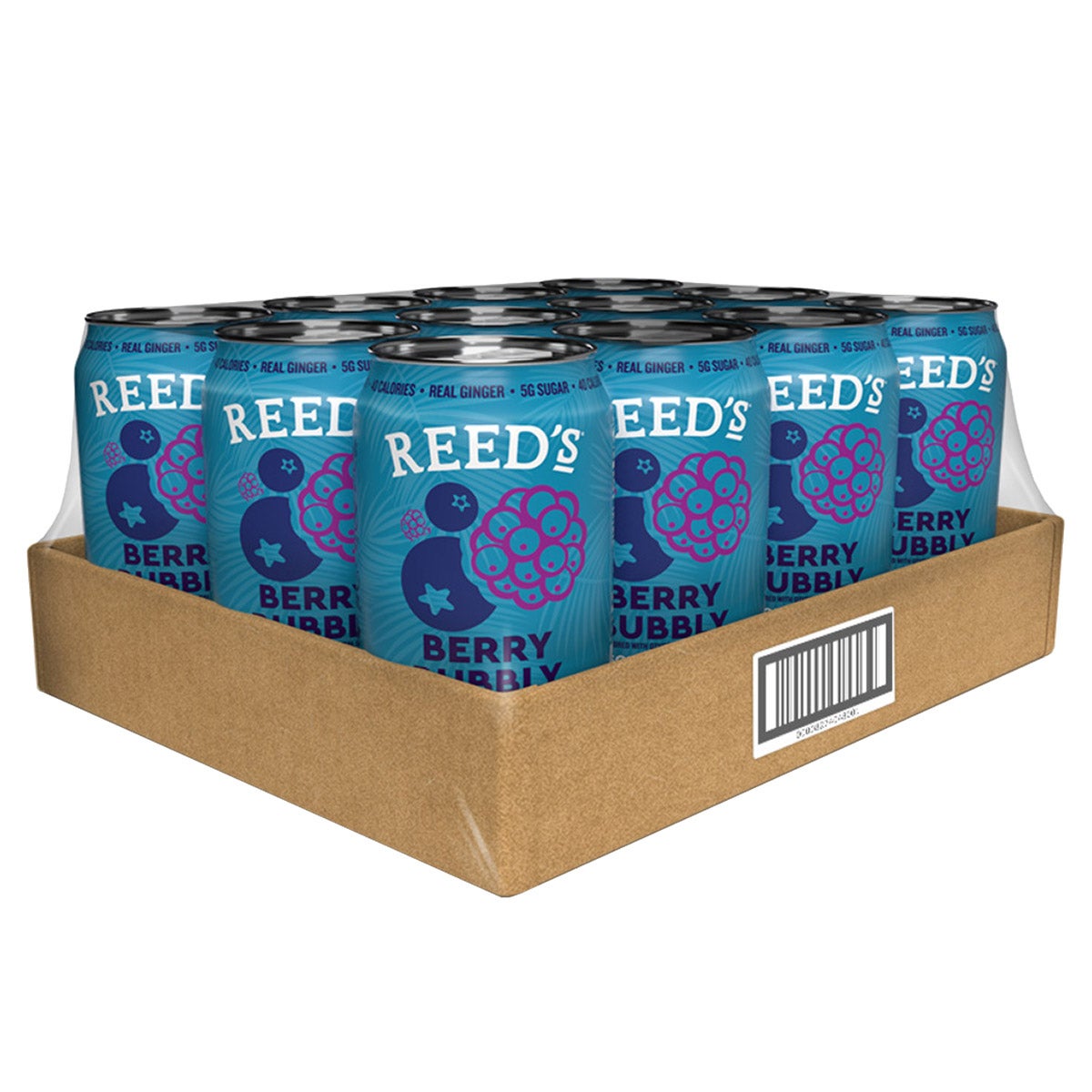 Reed's Berry Bubbly Functional Soda, 12 ct / 12 oz - Image 1