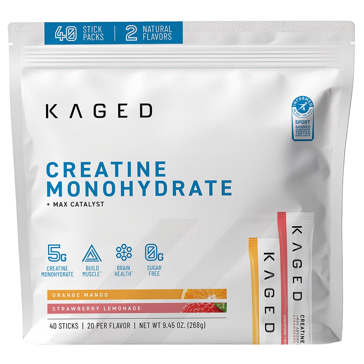 KAGED CREATINE MONOHYDRATE VARIETY PACK, 40 COUNT - Image 1