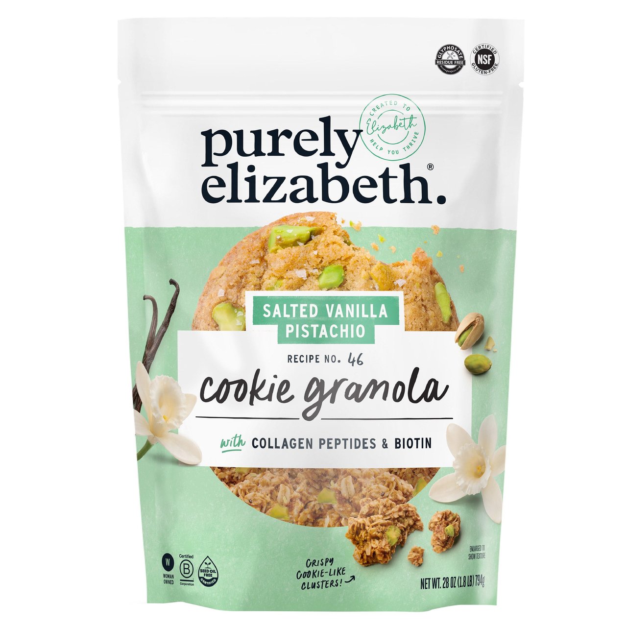 PURELY ELIZABETH VANILLA PISTACHIO GRANOLA 28 OZ - Image 1