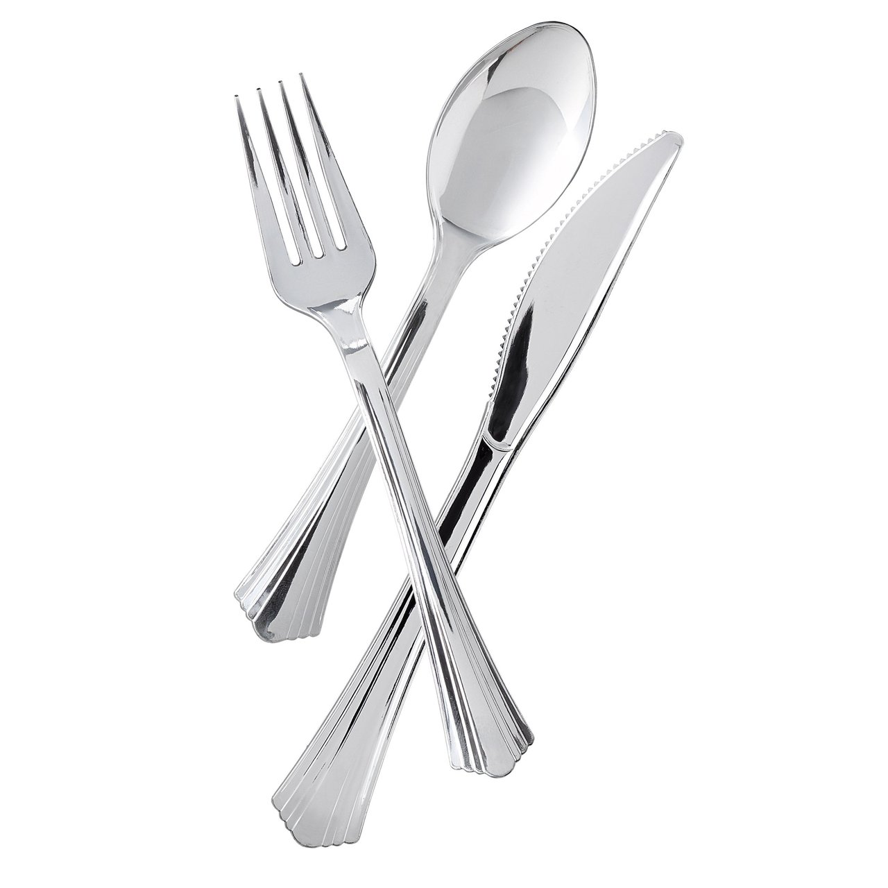 Reflections Silver Plastic Cutlery 160 Count - Image 1