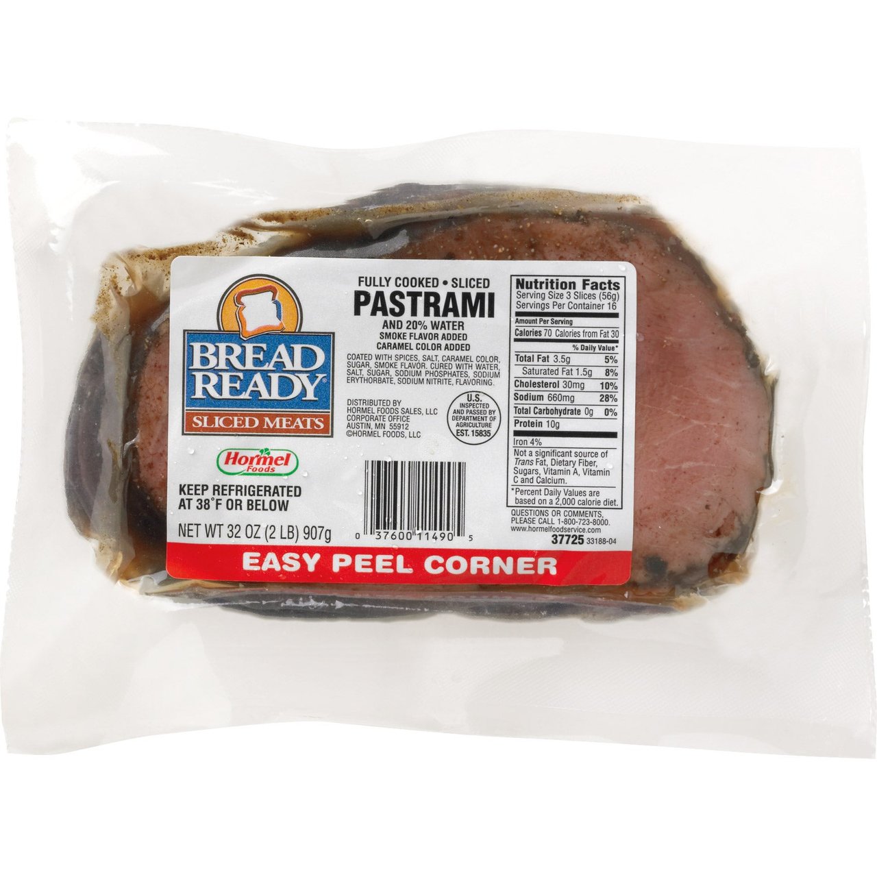 Hormel Bread Ready Sliced Pastrami, 2 lbs - Image 1