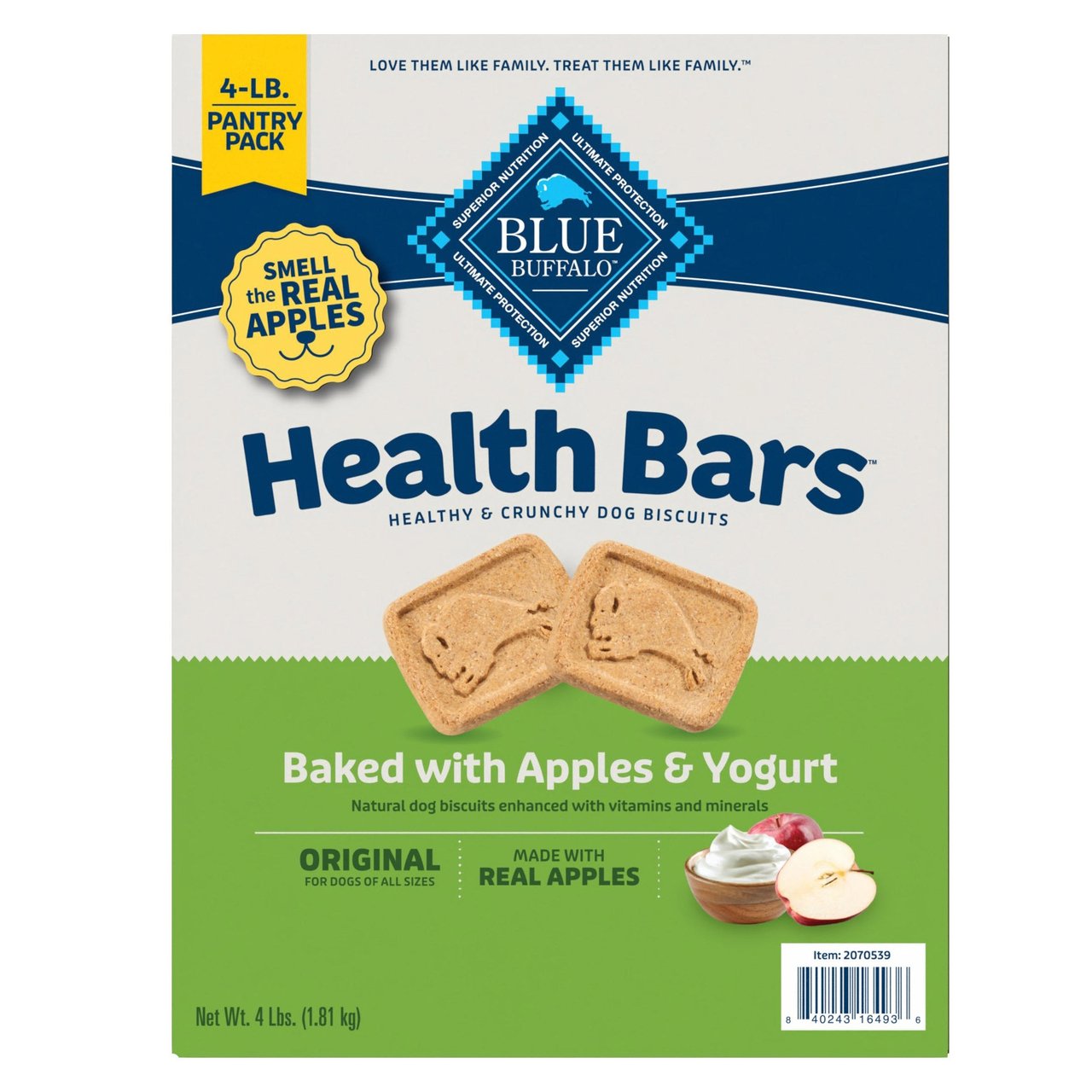 BLUE BUFFALO APPLE & YOGURT HEALTH BARS 4 LBS - Image 1