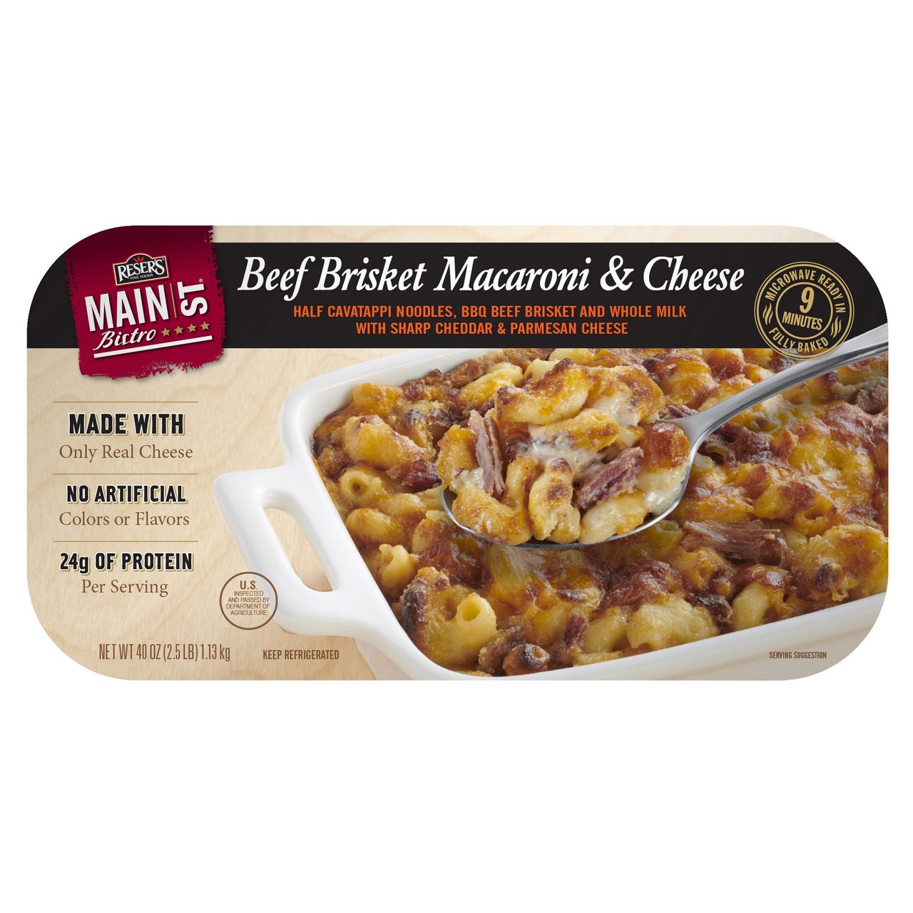 Main Street Bistro Beef Brisket Macaroni and Cheese 40 Ounces - Image 1