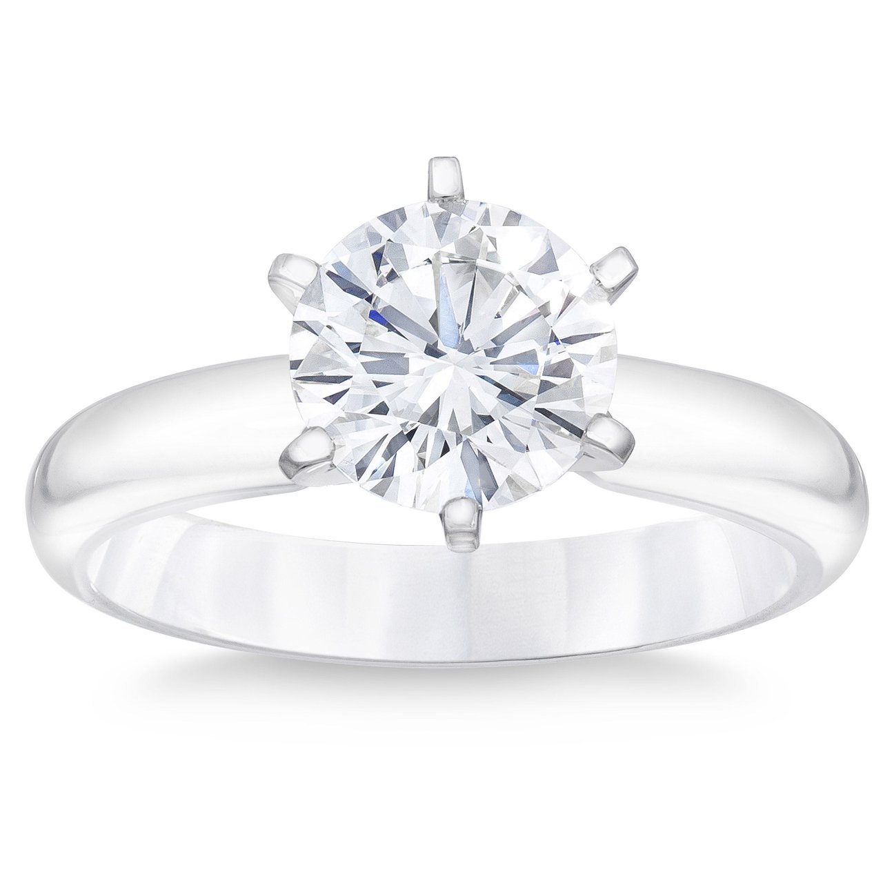 1.50 CT Round Brilliant Platinum Solitaire Ring VS2 "I" Size 7 - Image 1