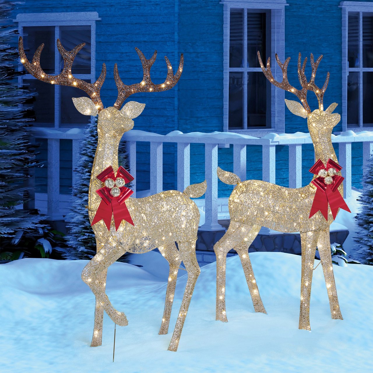 Standing Deer Set of 2 with 480 LED Lights - Image 1