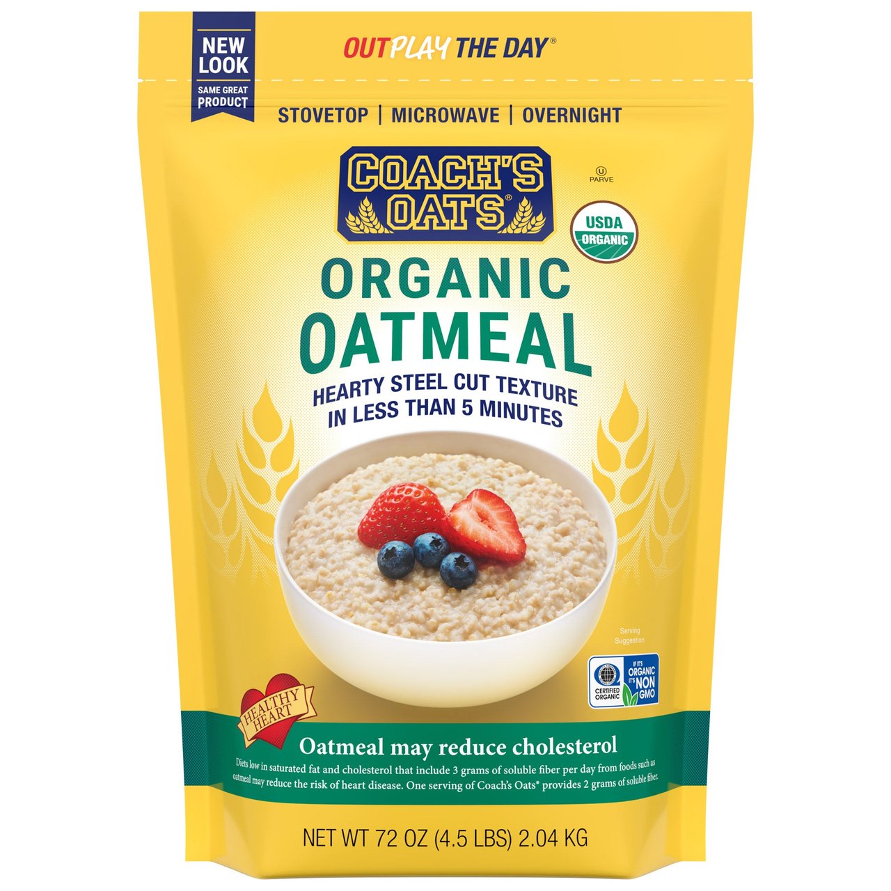 Coach's Oats Organic Oatmeal 72 oz - Image 1