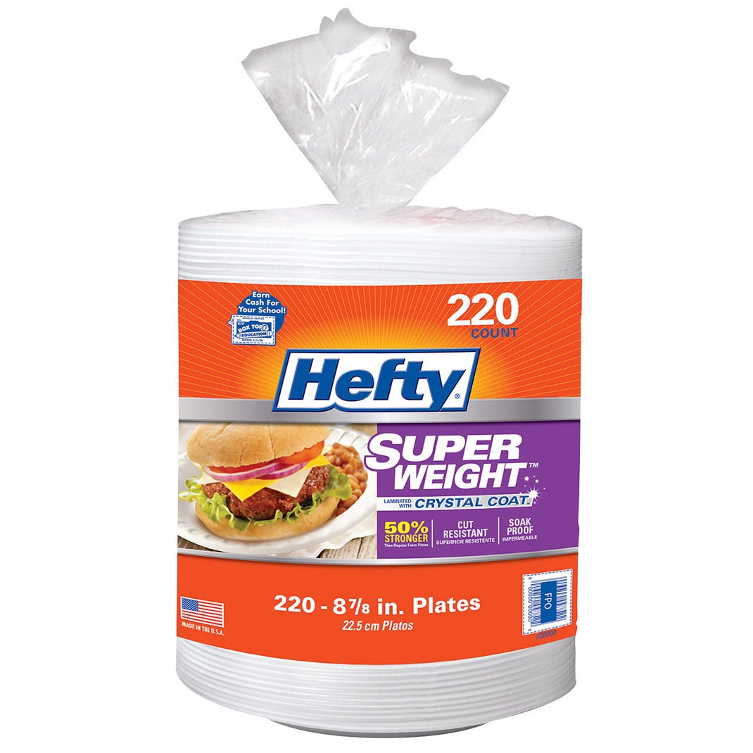 Hefty Superweight 8 7/8" Foam Plate 220 Count Package - Image 1