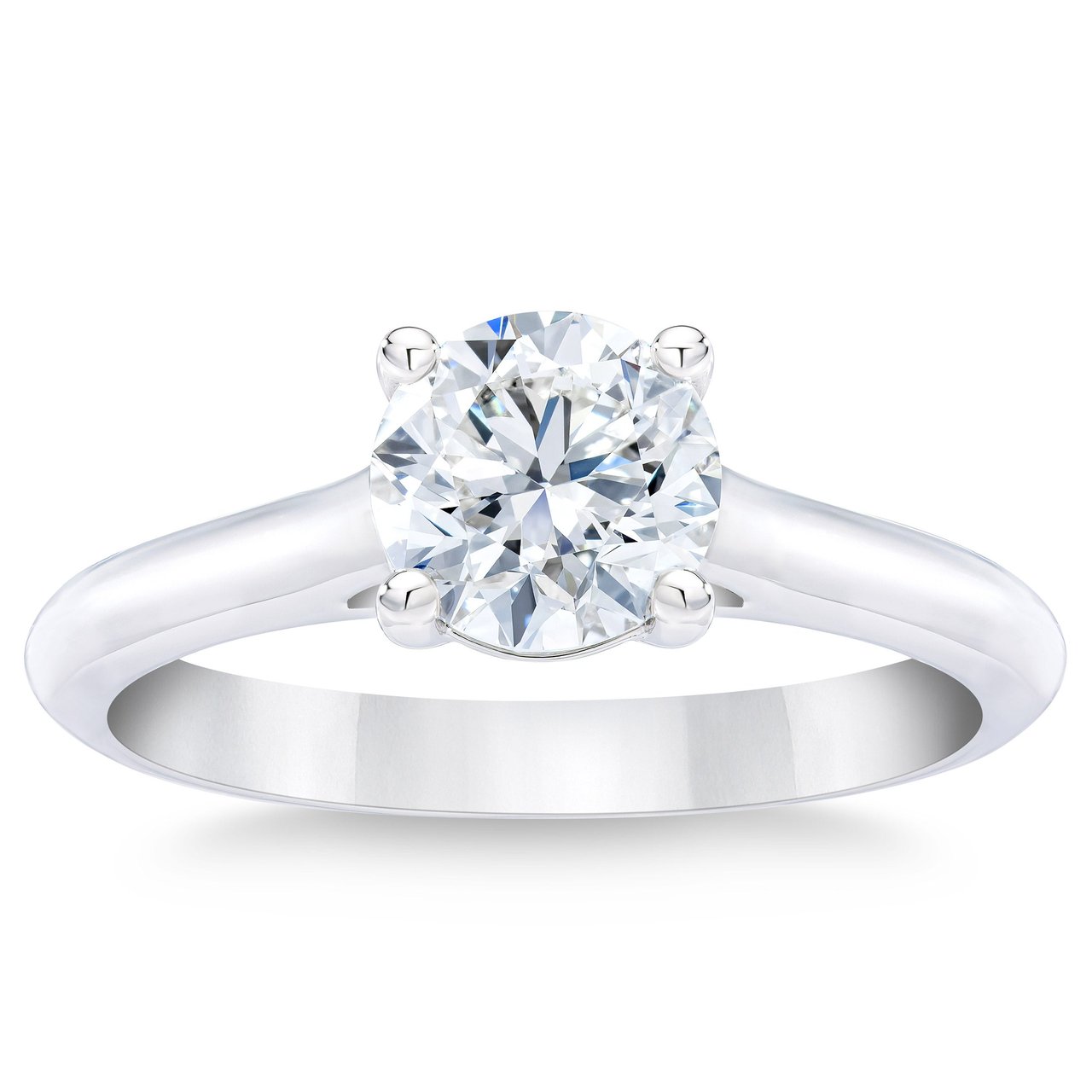 1.20 CT Round Brilliant Platinum Solitaire Ring VS1 H Color - Image 1