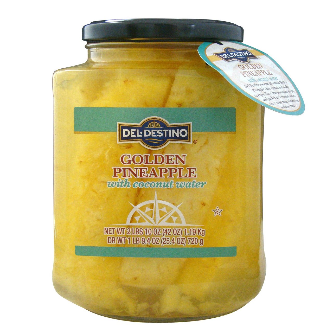 Del Destino Pineapple in Coconut Water 42 Ounce Jar