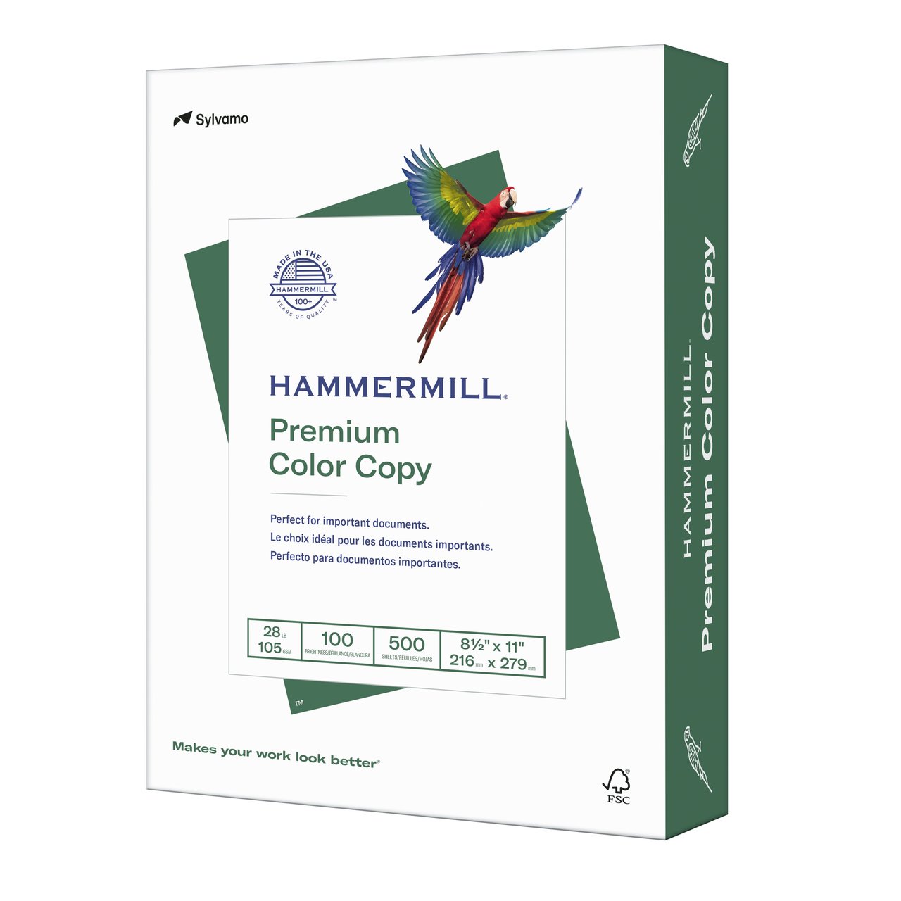 Hammermill Color Copy Paper, 8.5 x 11, 28 lb, 100 Bright, 500 Sheets/Ream - Image 1