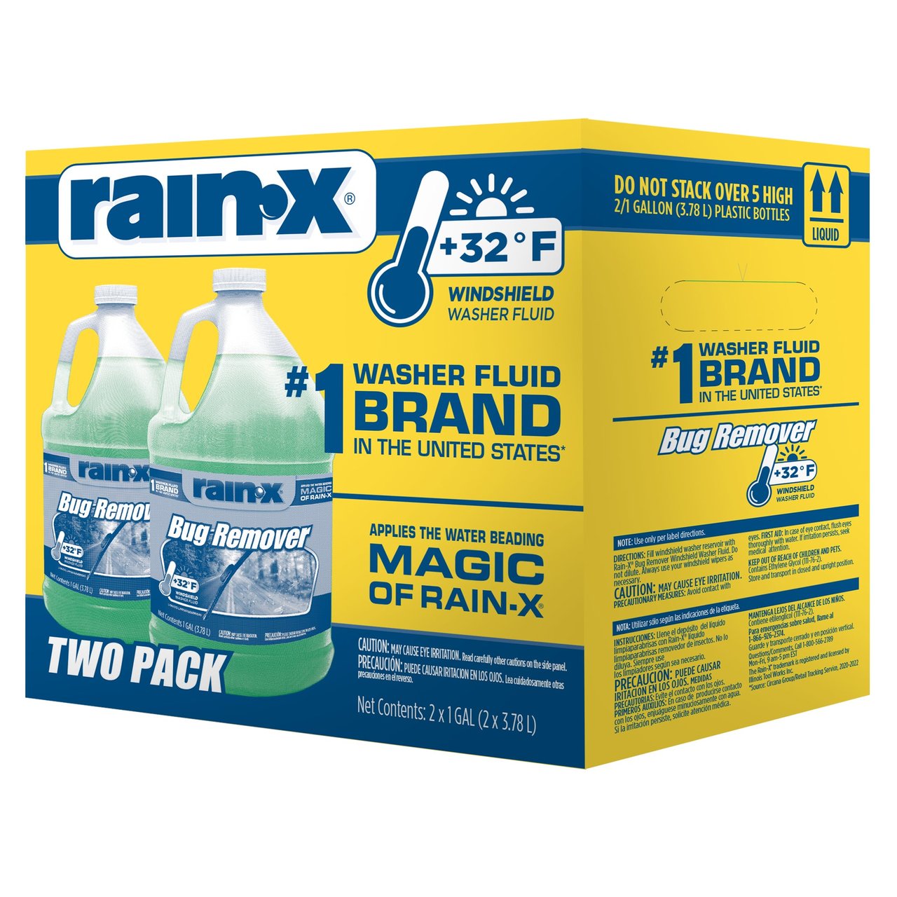 Rain-X Bug Remover Windshield Washer Fluid 32°F, 2-Pack - Image 1