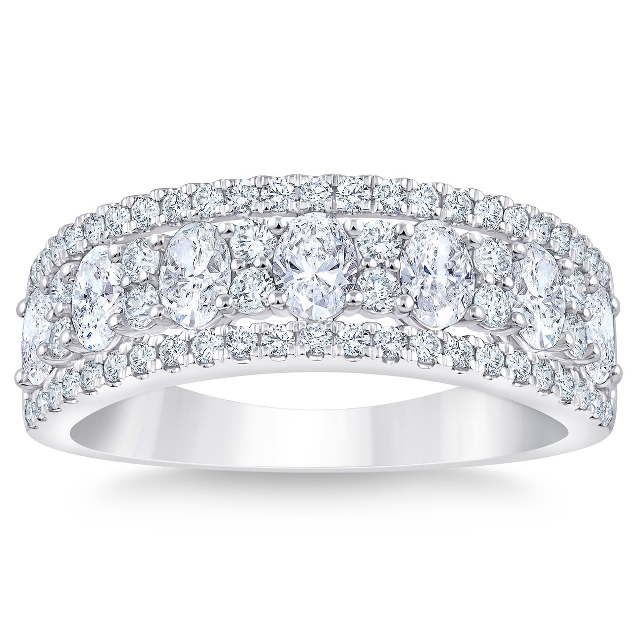 Platinum VS2 I 1.40 CTW Round and Oval Diamond Band - Image 1