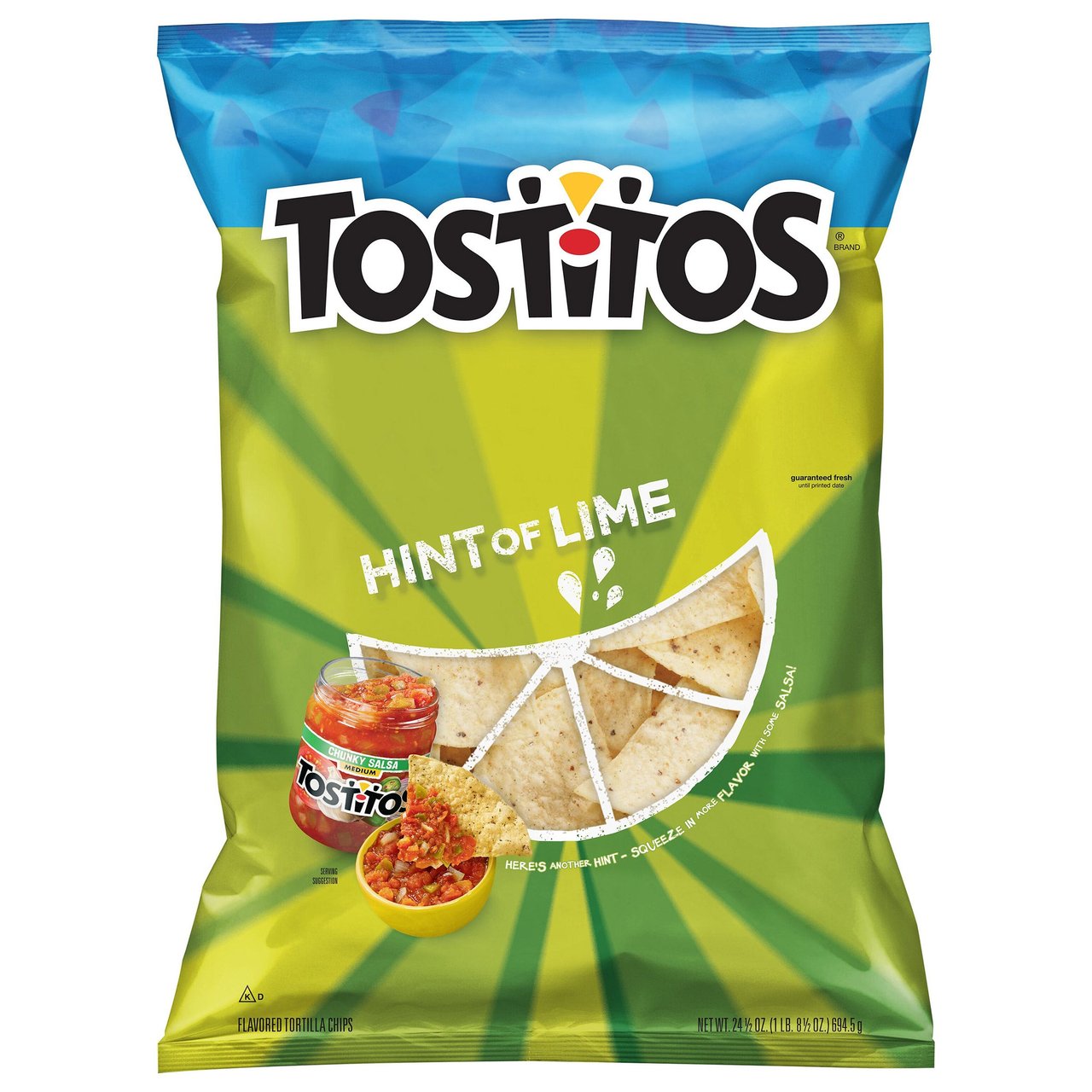 Tostitos Hint of Lime Flavored Tortilla Chips, 24.5 oz