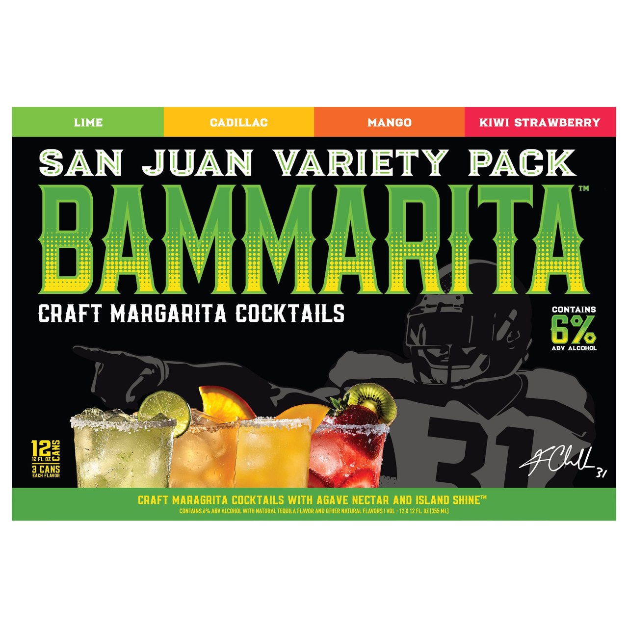 Bammarita Margarita Craft Cocktails, 12-Pack, 12 fl oz Cans - Image 1