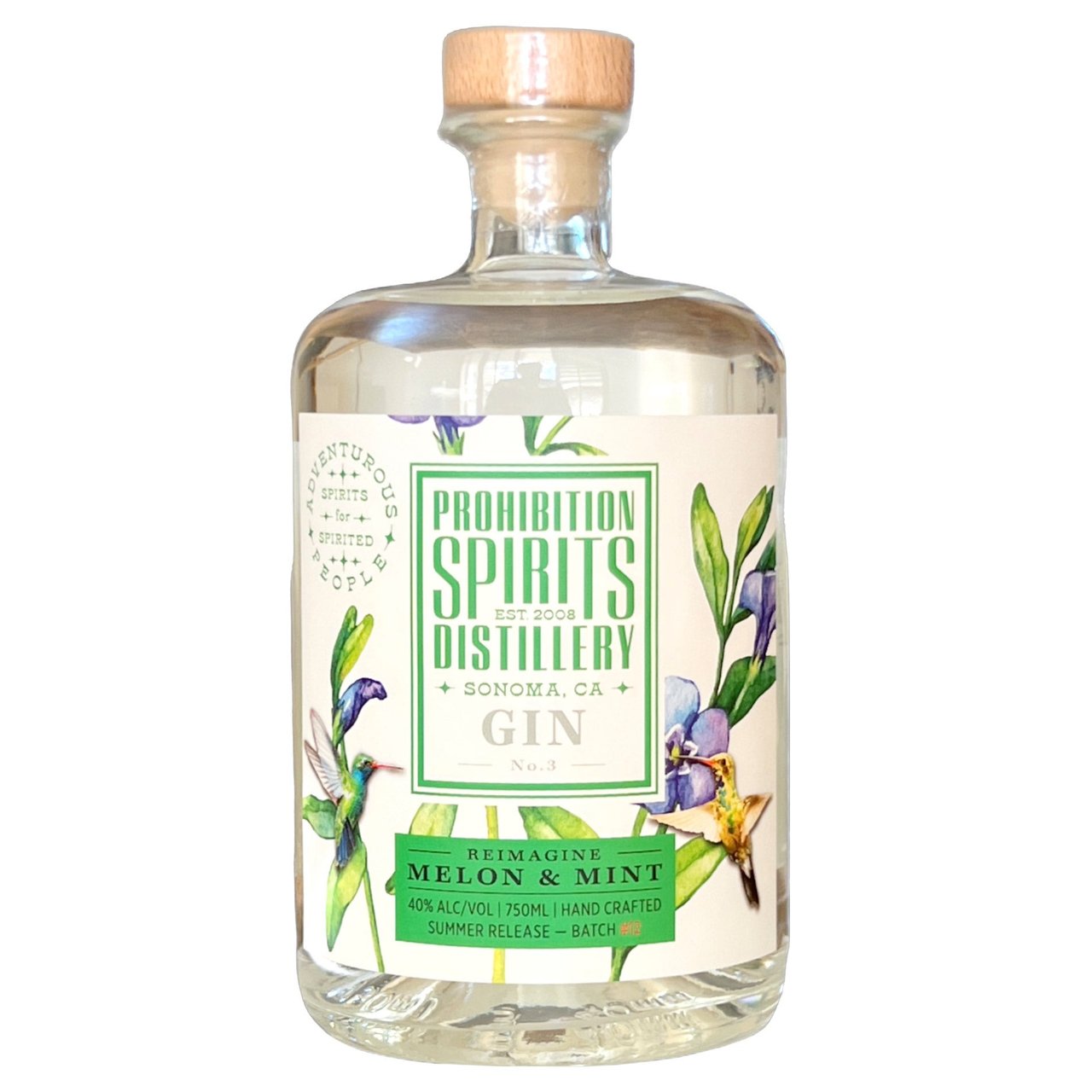 Prohibition Spirits Melon & Mint Gin, Sonoma, CA 750ML - Image 1