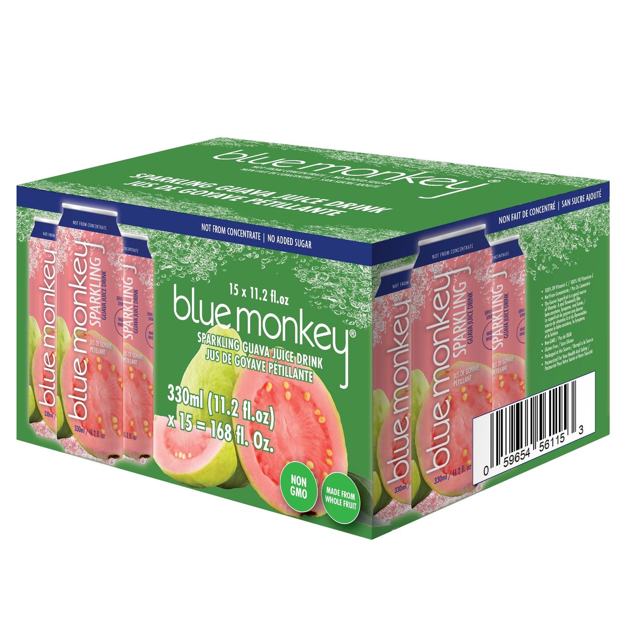 Blue Monkey Sparkling Guava Juice, 15-Count, 11.2 FL OZ - Image 1