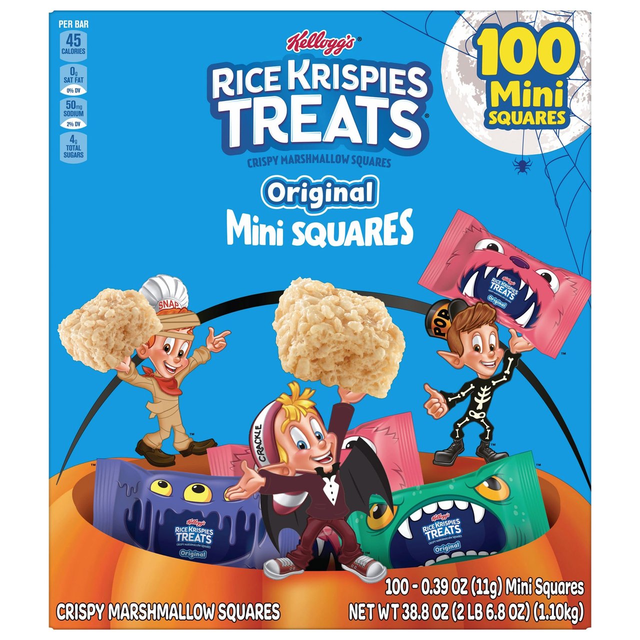 Kellogg's Rice Krispies Treats Halloween Minis, 100-Count / 0.38 oz Each