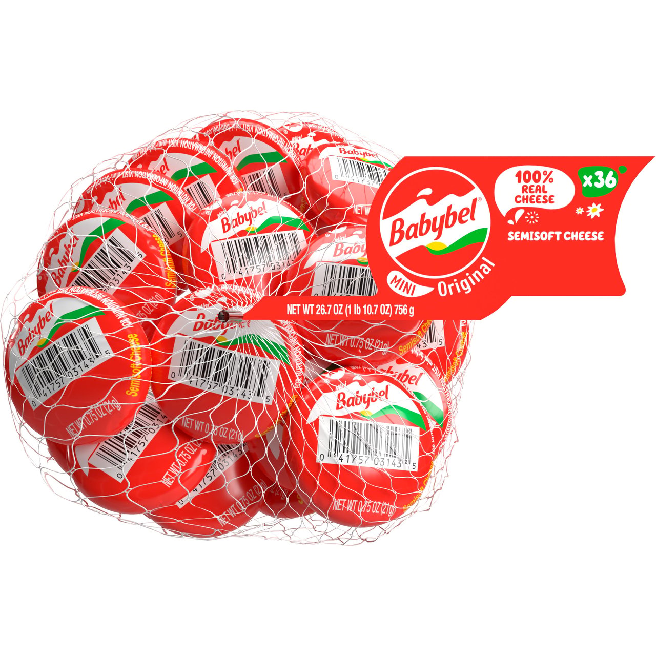 Bel Brands Mini Babybel Cheese, 36 Count, 0.75 Ounces