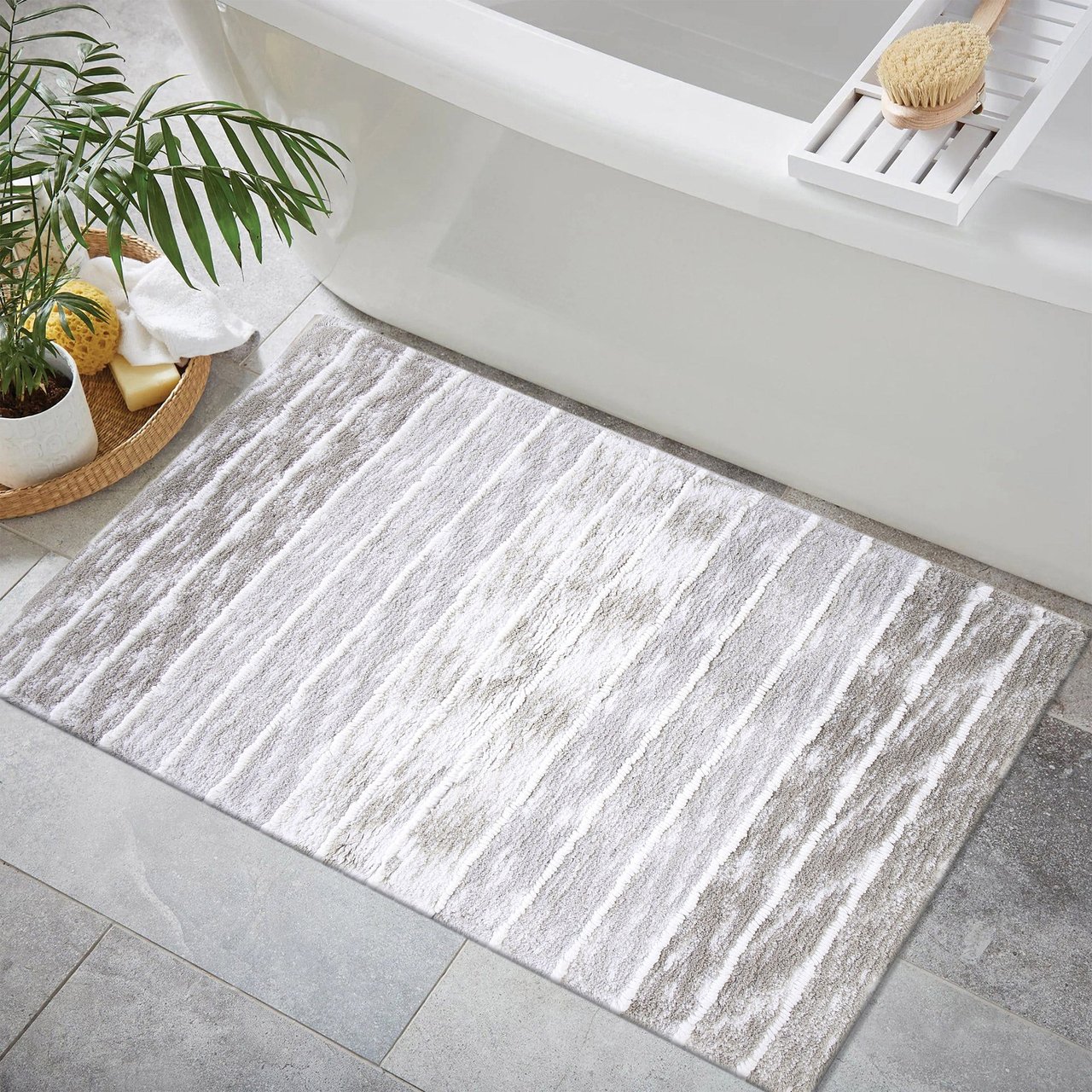 Mineral Springs Ombre Stripe Bath Mat - Image 1