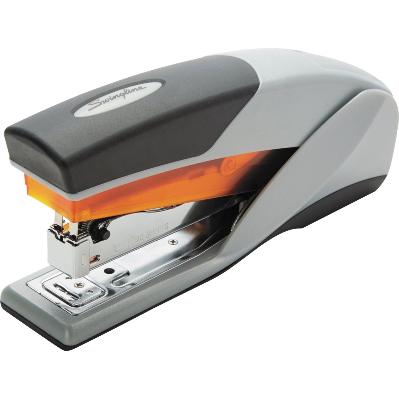 Swingline Optima 25 Reduced Effort Stapler, 25-Sheet Capacity, Gray/Orange (SWI66402) - Image 1