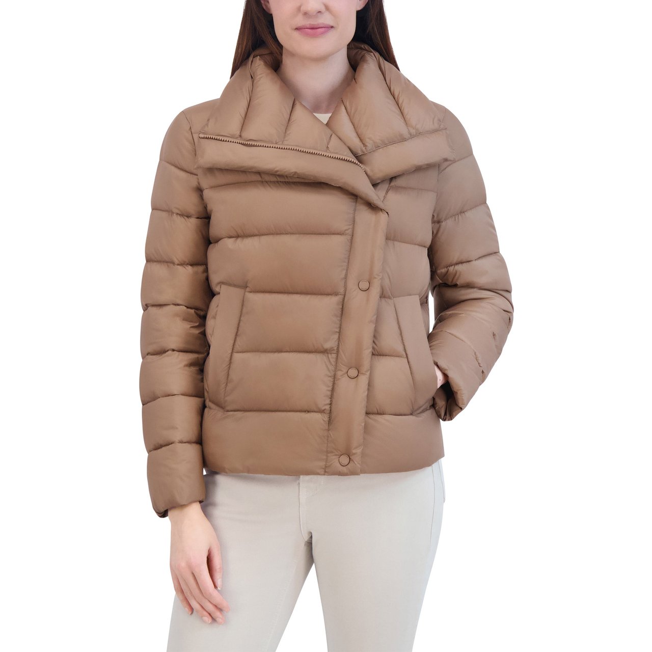 Tahari Asymmetrical Puffer Jacket - Image 1