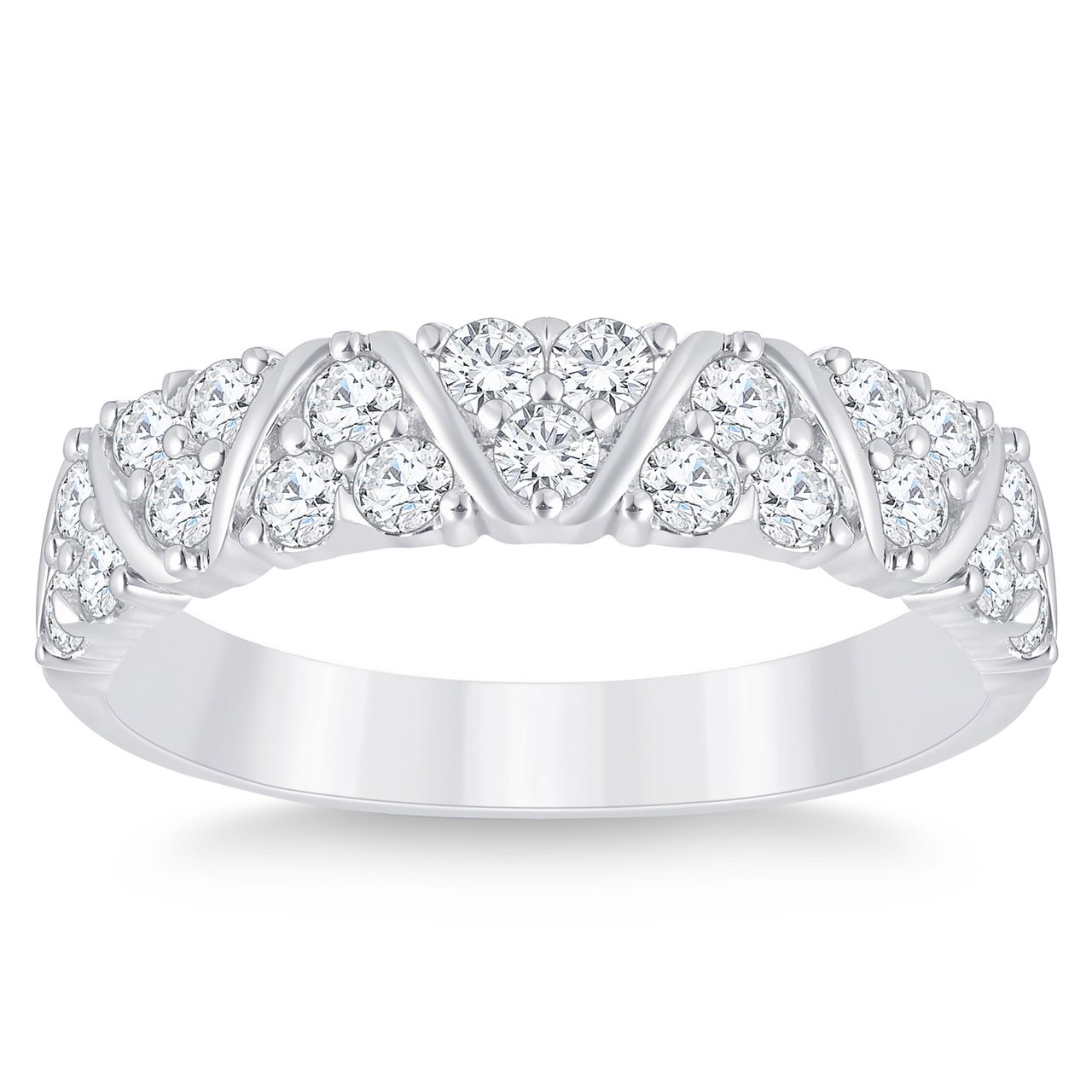 14kt White Gold VS2 I 0.70 CTW Round Diamond Band, Size 6 - Image 1