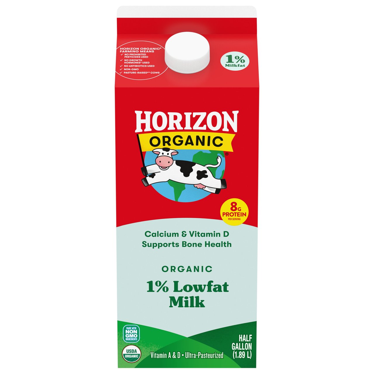 Horizon Organic 1% Lowfat Milk, 6 x 64 fl oz - Image 1