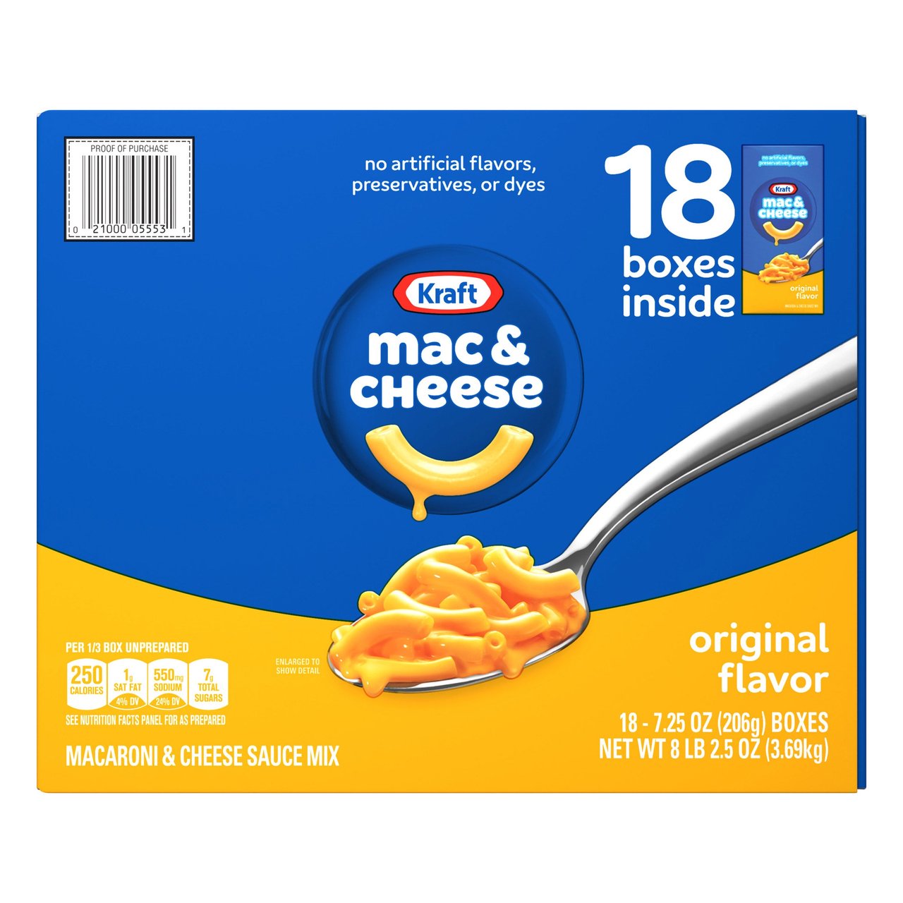 Kraft Macaroni & Cheese 18 CT 7.25 oz (8.15 lb) - Image 1
