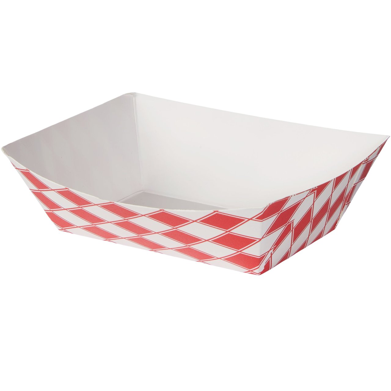 Vital International Solutions Paper Food Tray #1, Red/White Check, 1000/Case - Image 1