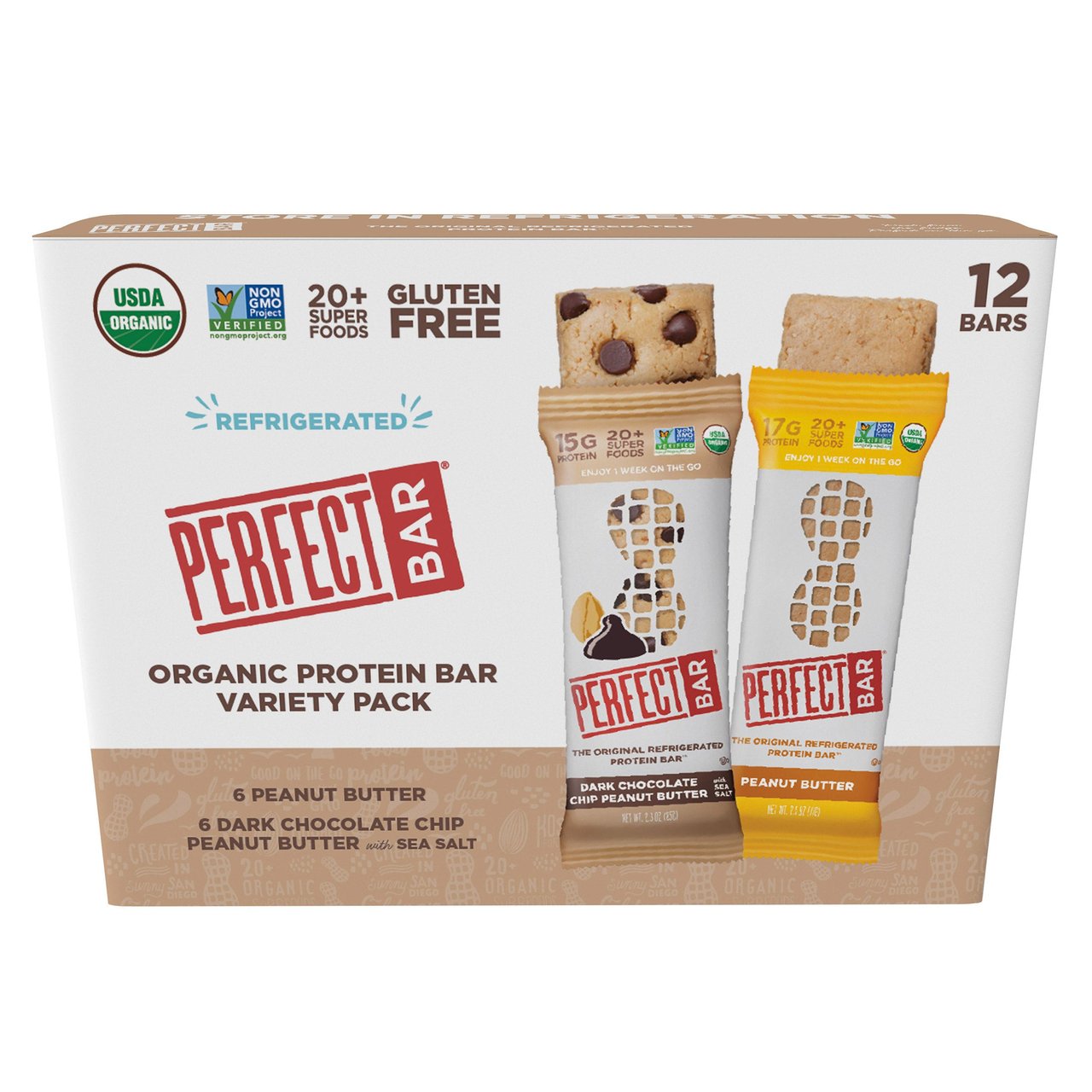 Organic Perfect Bar Variety Pack, 12 Count, 2.39 Ounce Each - Image 1