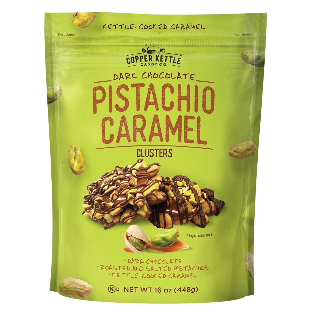 Copper Kettle Pistachio Clusters 16 Ounce Bag - Image 1