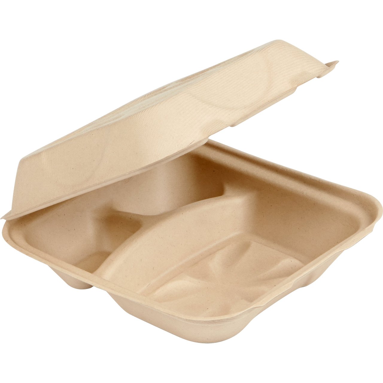 World Centric 8" 3-Compartment Compostable Container, 100 CT - Image 1
