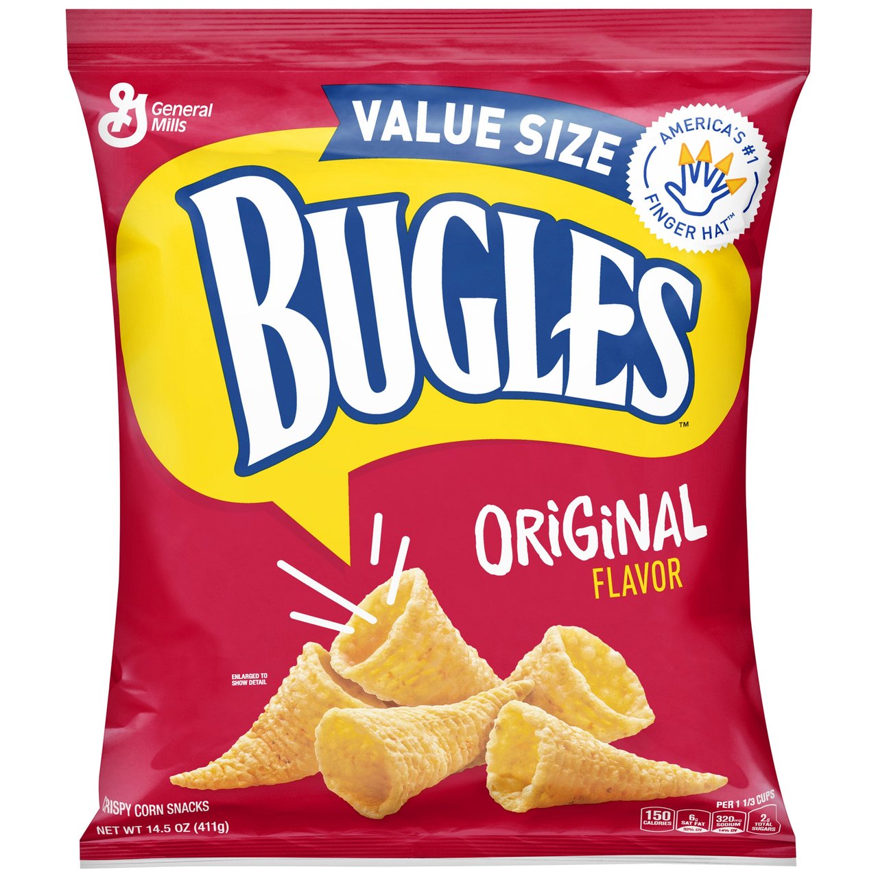Bugles Original Crispy Corn Snacks, 6/14.5 oz Case - Image 1