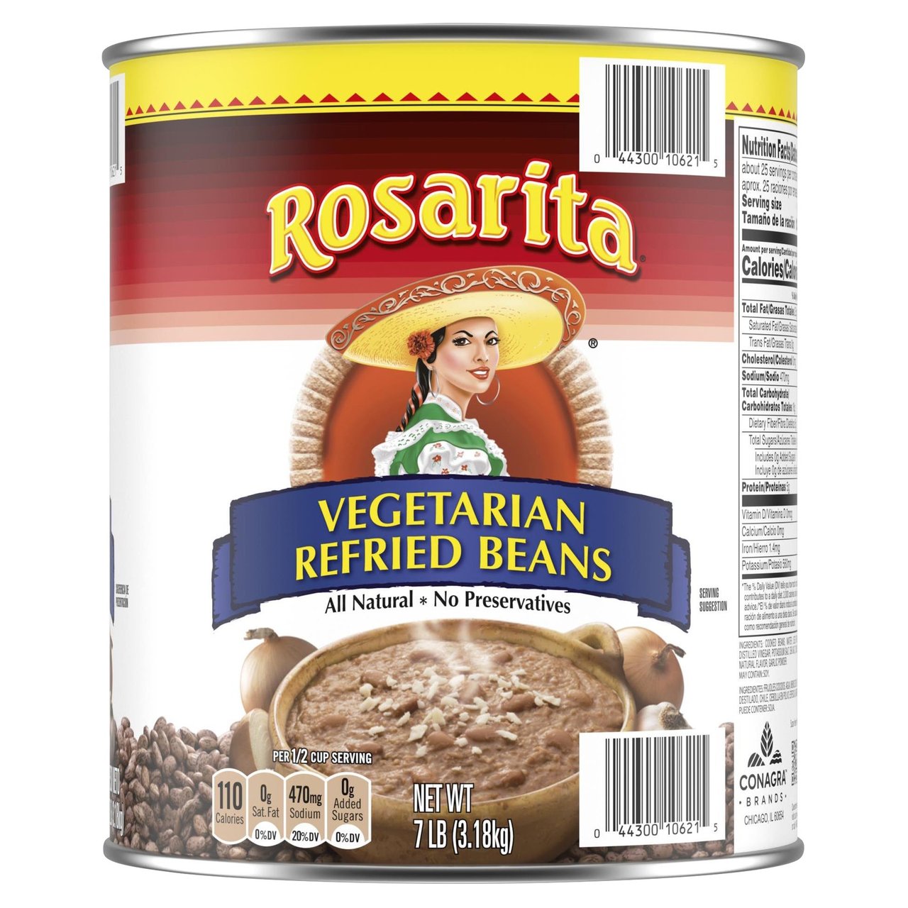 Rosarita Vegetarian Refried Beans #10 Can - Image 1