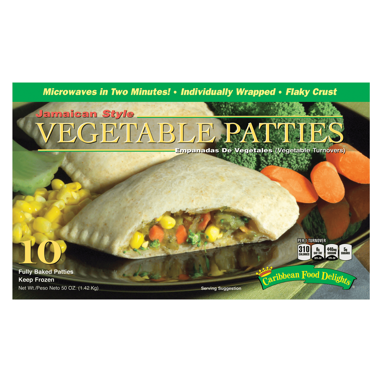 Caribbean Food Delights Jamaican Veggie Patty, 10 ct / 5 oz - Image 1