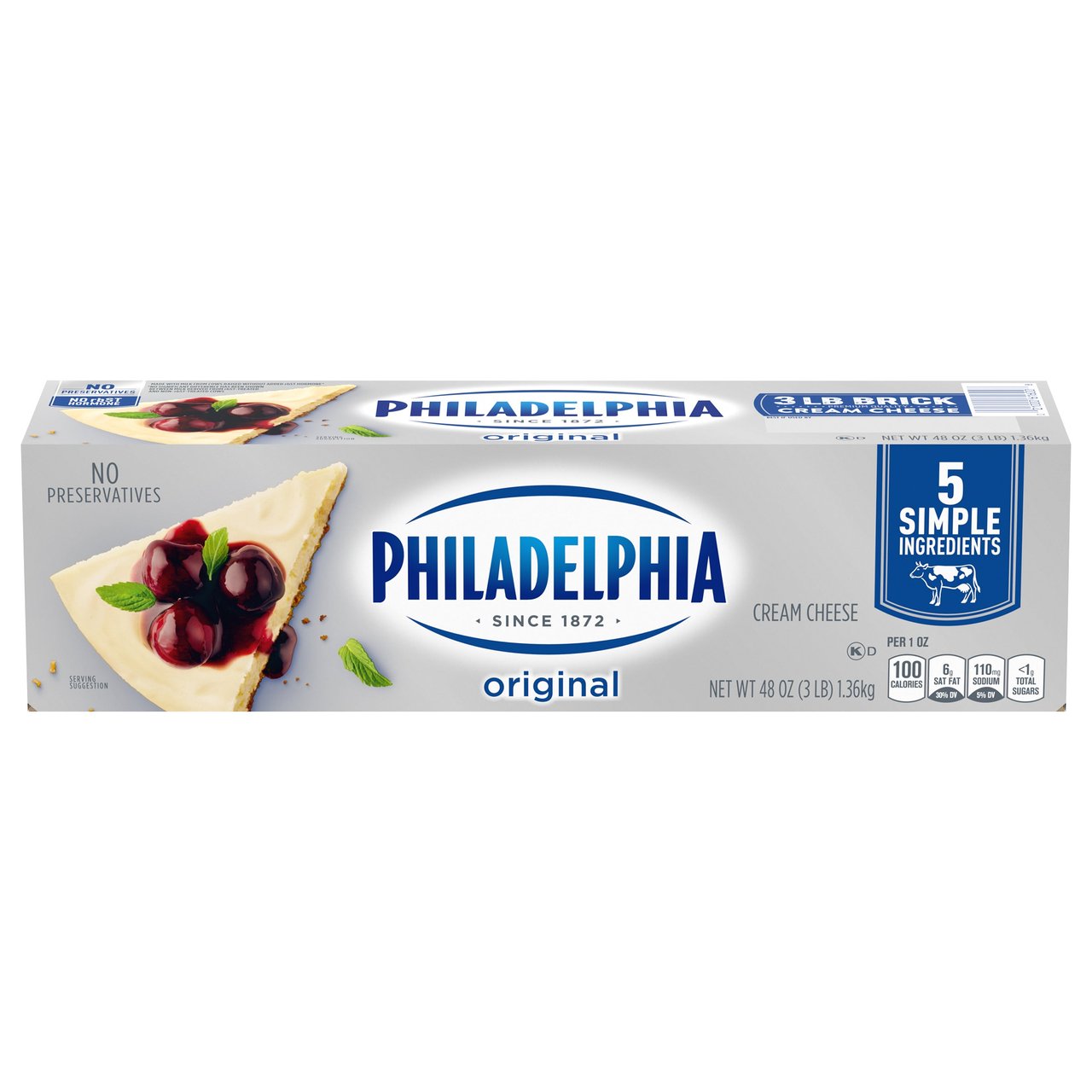 Philadelphia Cream Cheese Loaf 48 oz (3 lbs) - Image 1