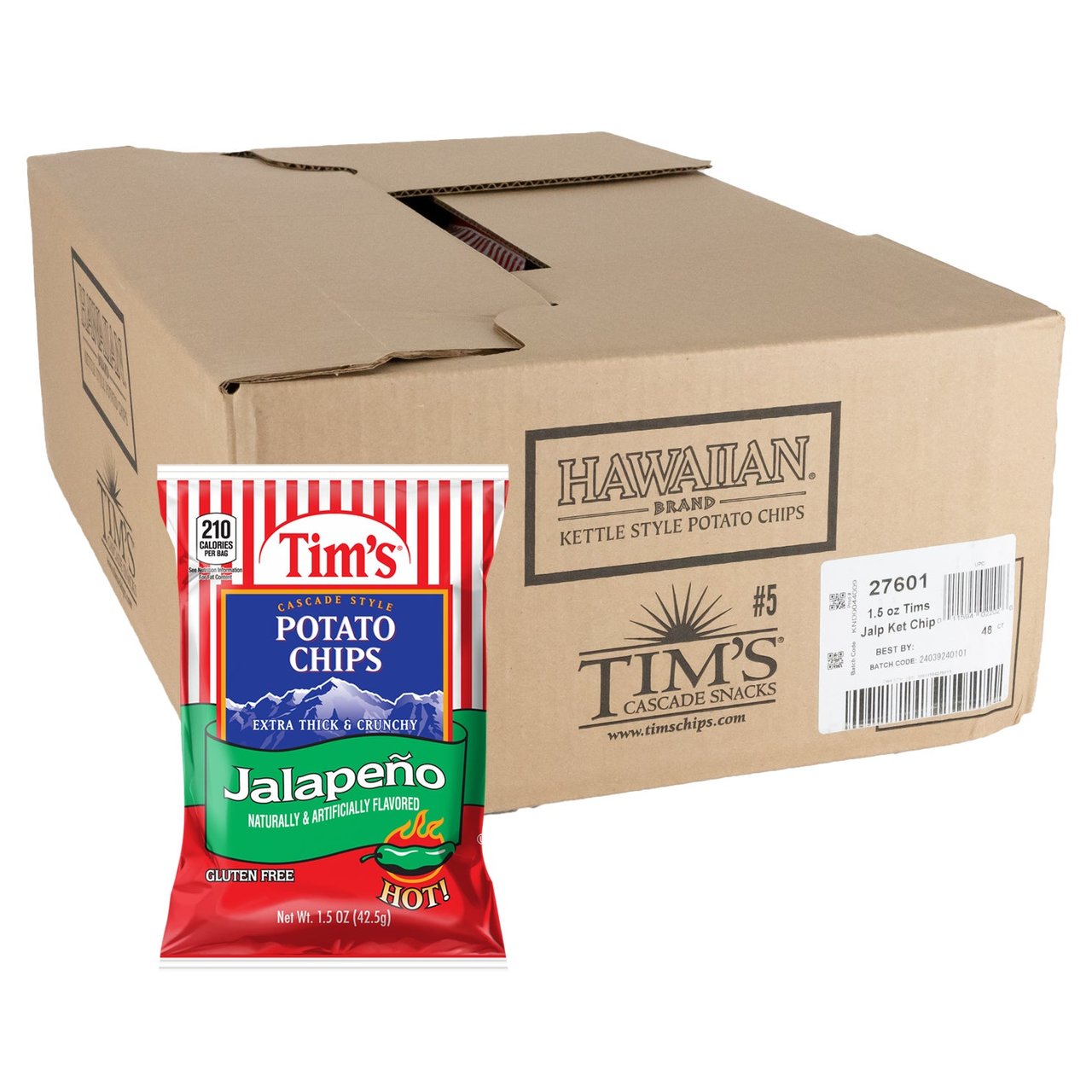 Tim's Cascade Jalapeño Chips, 48 ct/1.5 oz - Image 1