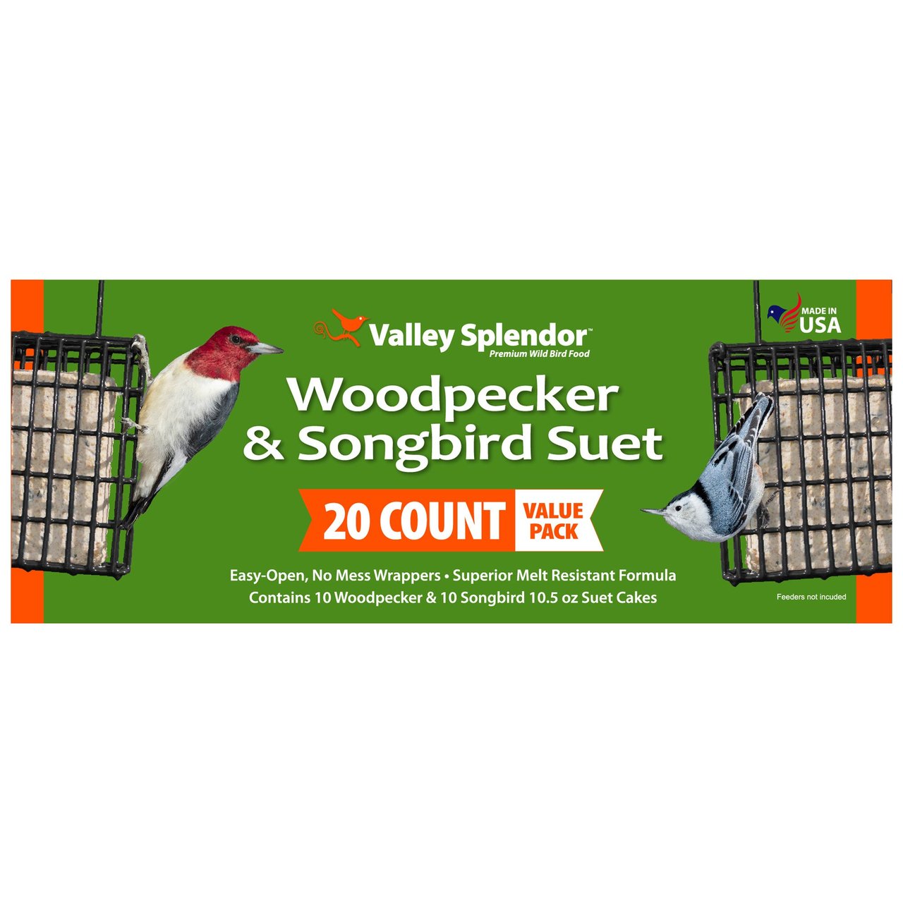 Valley Splendor Mixed Flavor Suet 20 Suet Cakes - Image 1