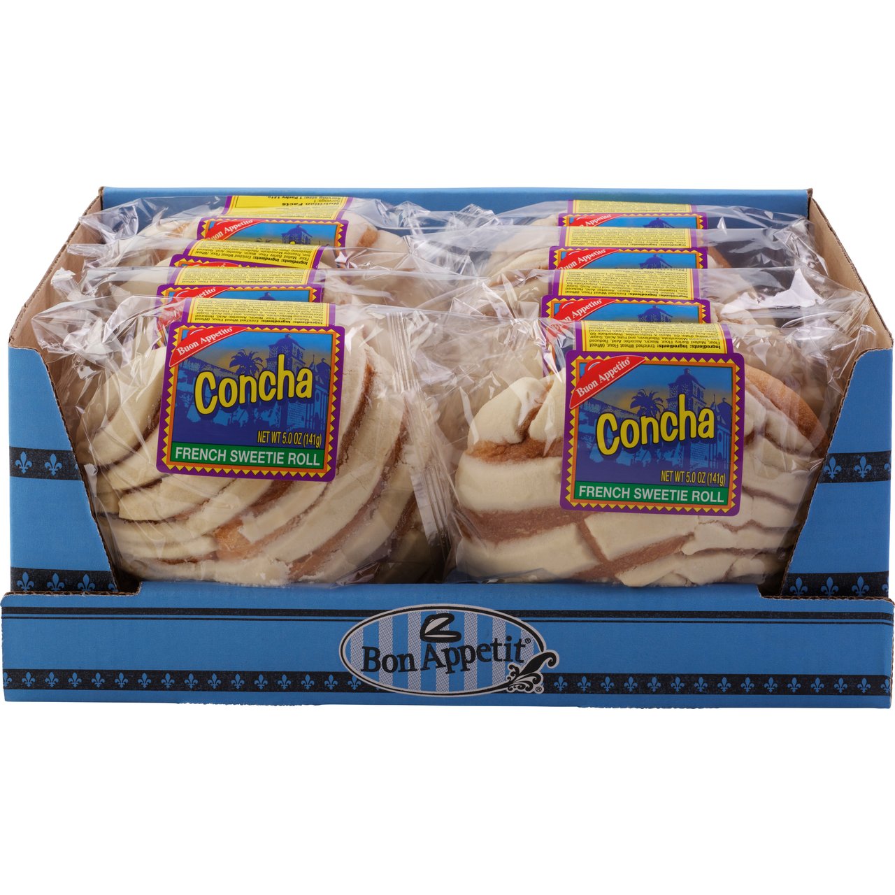 Bon Appetit Concha French Sweetie Roll, 5 oz, 8 Count - Image 1