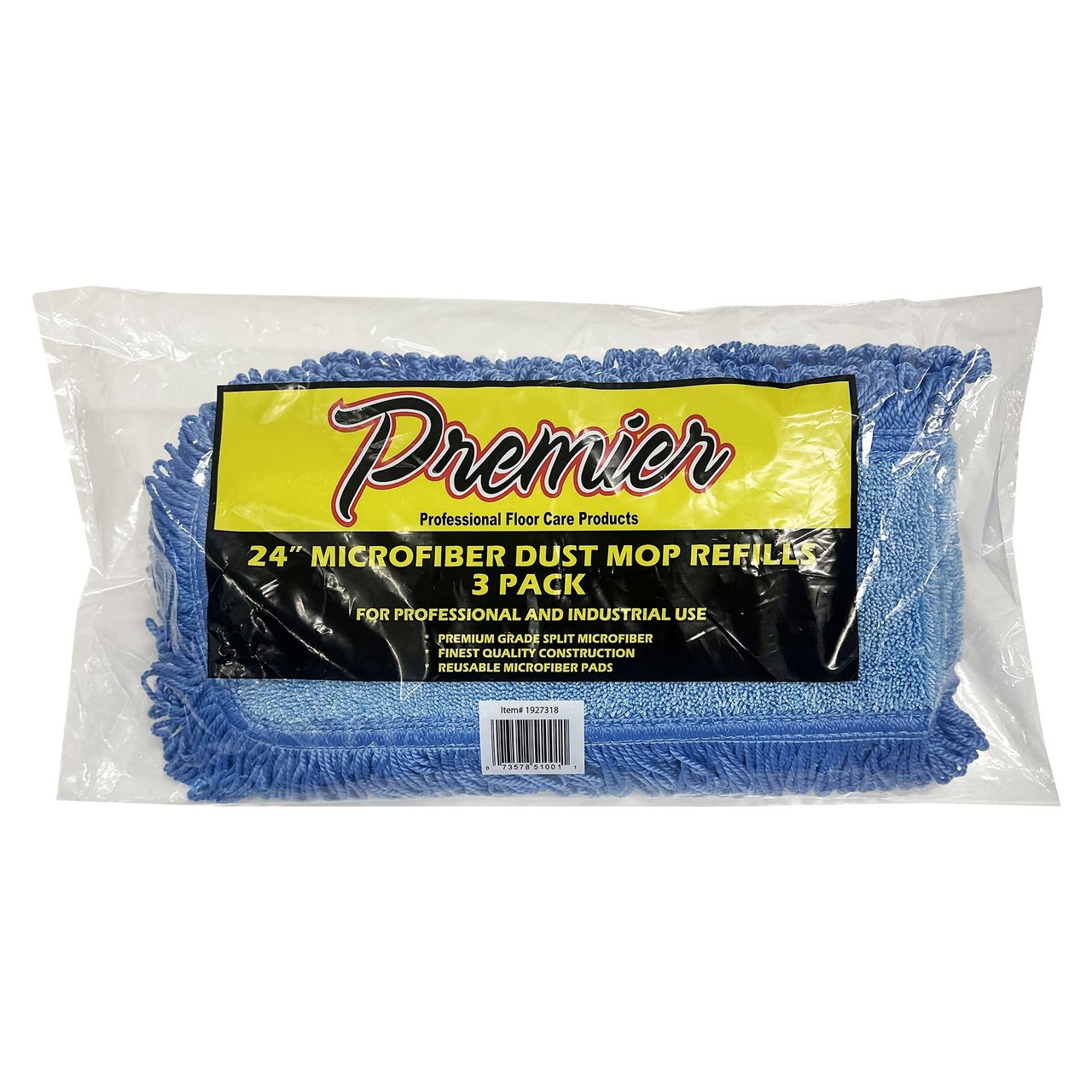 Premier Blue Dust Mop Refill 24" 3-Pack - Image 1