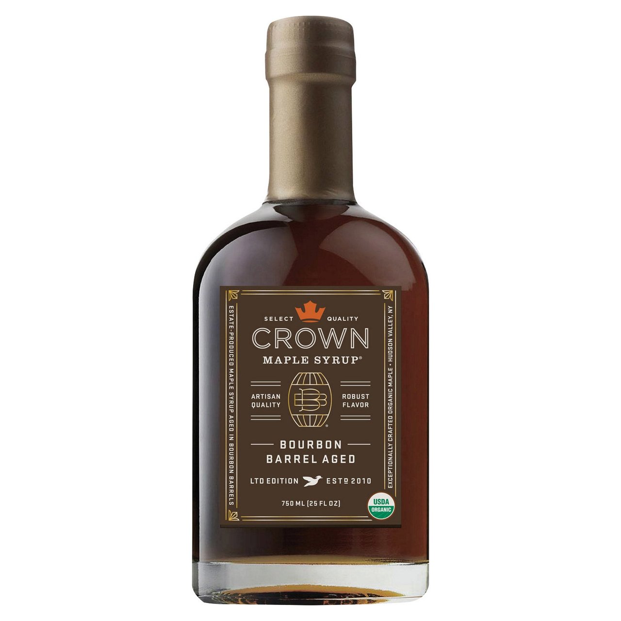 Organic Crown Maple Bourbon Barrel Aged Syrup, 25 Ounces - Image 1