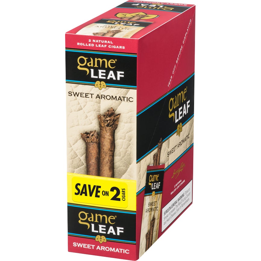 Game Leaf Sweet Aromatic Foil Fresh Cigarillos, 15 Pouches of 2, 2-Pack