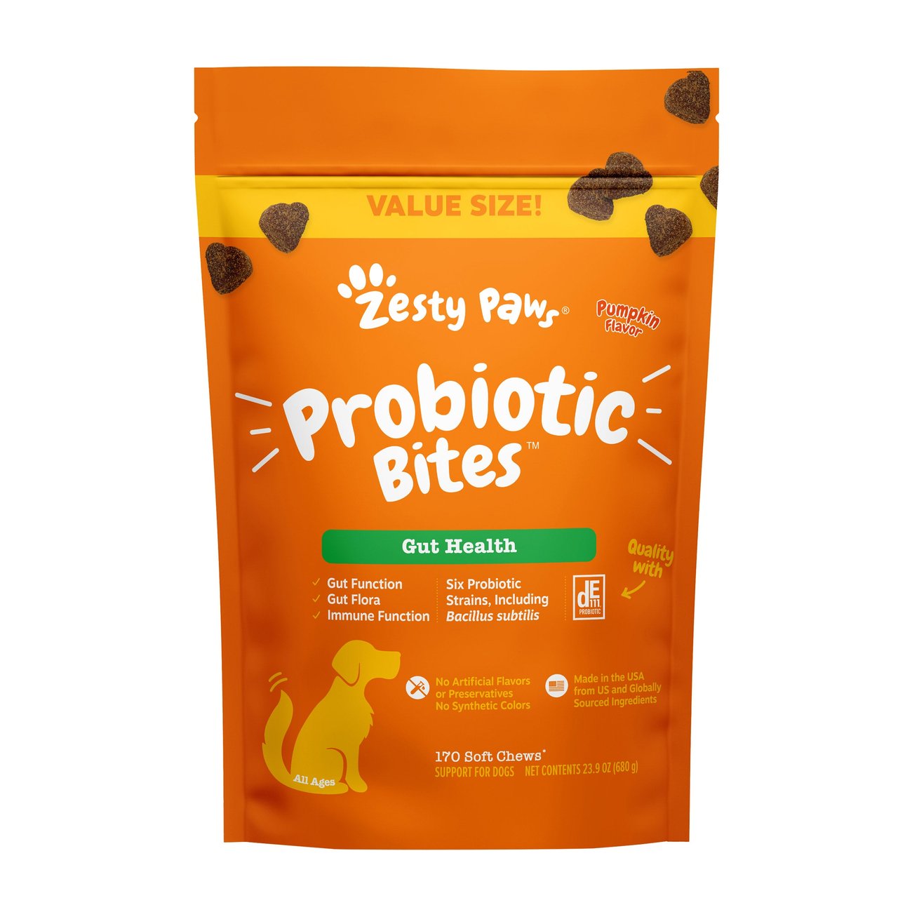 Zesty Paws Probiotic Bites Pumpkin 170 CT - Image 1