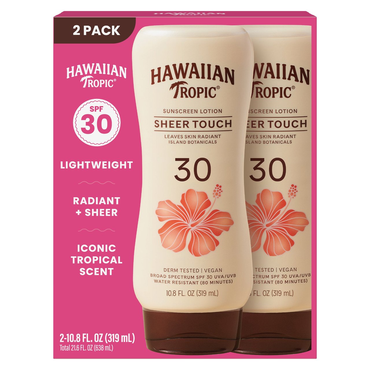 HAWAIIAN TROPIC SHEER TOUCH LOTION SPF30 10.8 OZ/2PK - Image 1