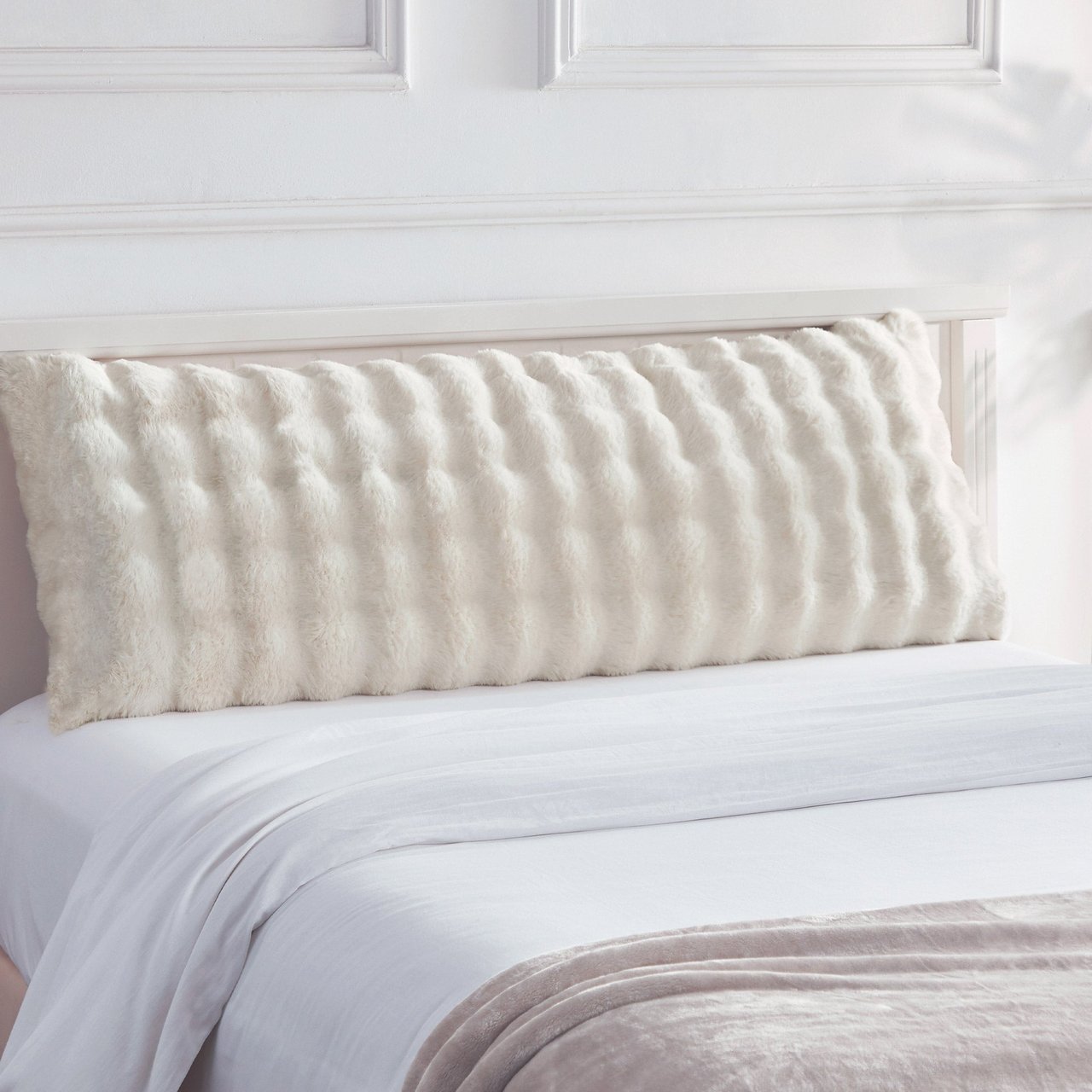 FAUX FUR BODY PILLOW 20"X54" - Image 1