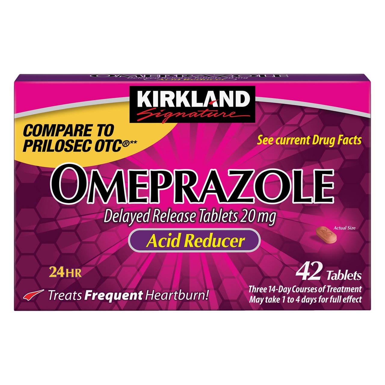 Kirkland Signature Omeprazole 20mg, 3 x 14 Tablets - Image 1