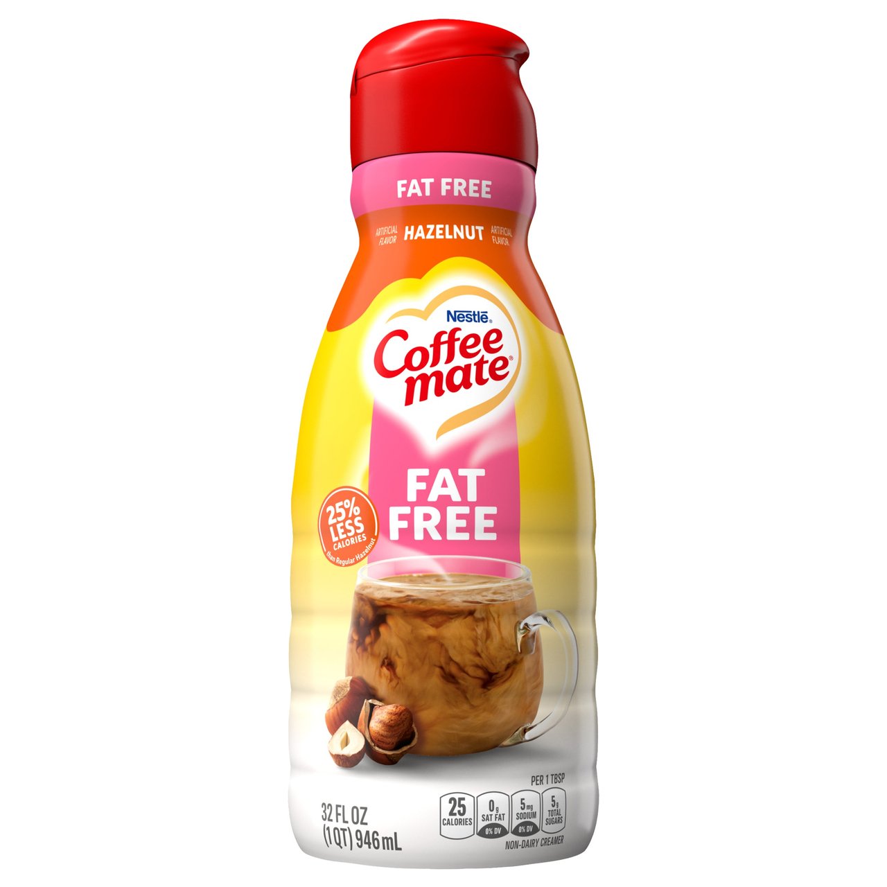 Coffee-mate Hazelnut Fat Free Liquid Coffee Creamer 32 fl oz - Image 1