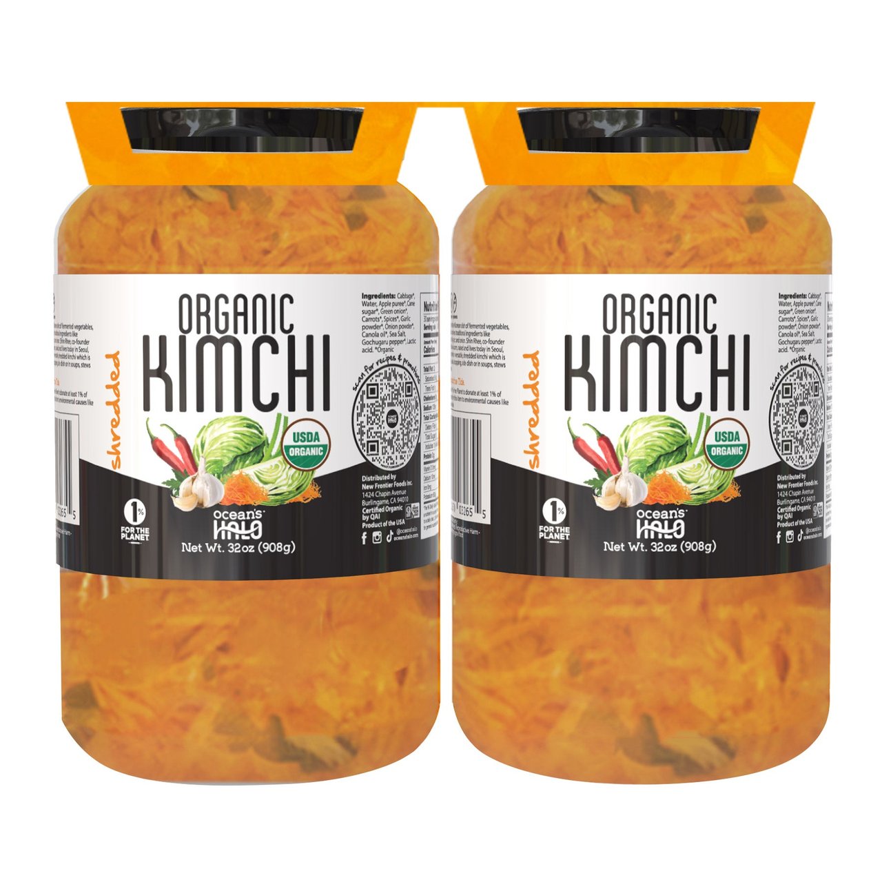 Ocean's Halo Organic Kimchi, 2 x 32 oz